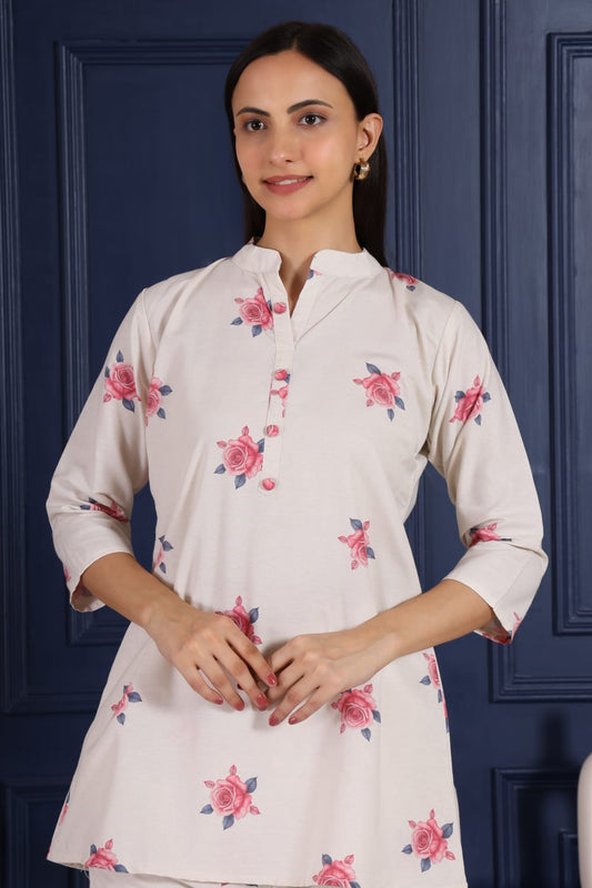 Blush Rose Cotton Co-ord Set – Soft Bloom Edition