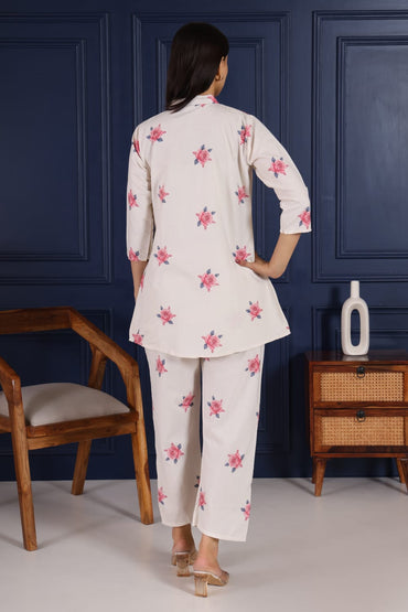 Blush Rose Cotton Co-ord Set – Soft Bloom Edition