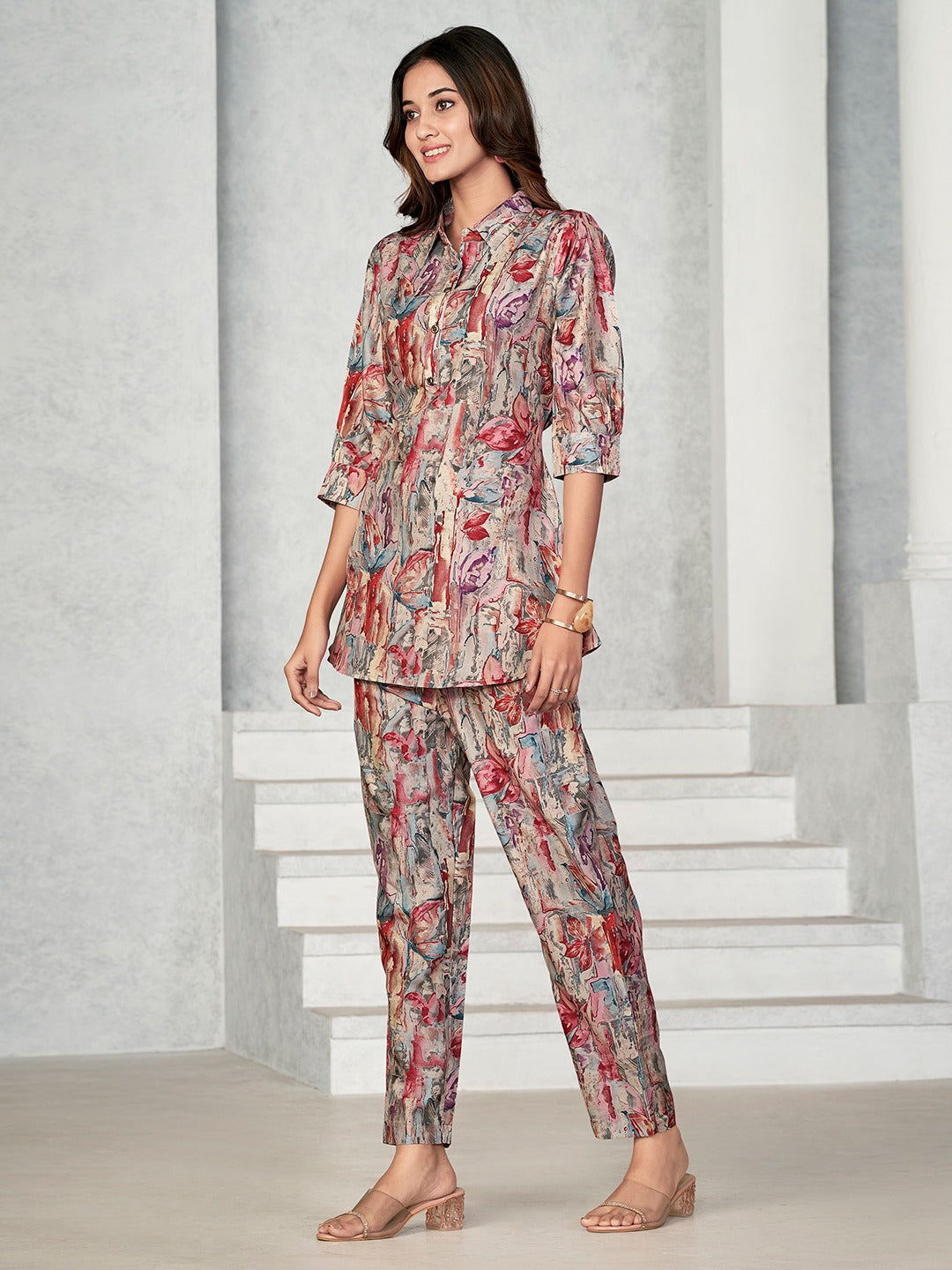 Awesome Magenta red Muslin Co Ord Set