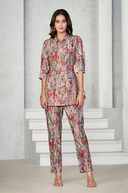 Awesome Magenta red Muslin Co Ord Set