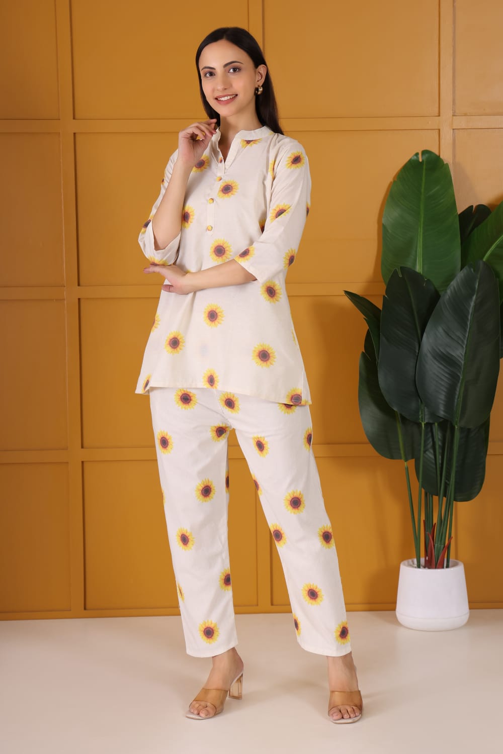 Sunflower Bloom Cotton Co-ord Set
