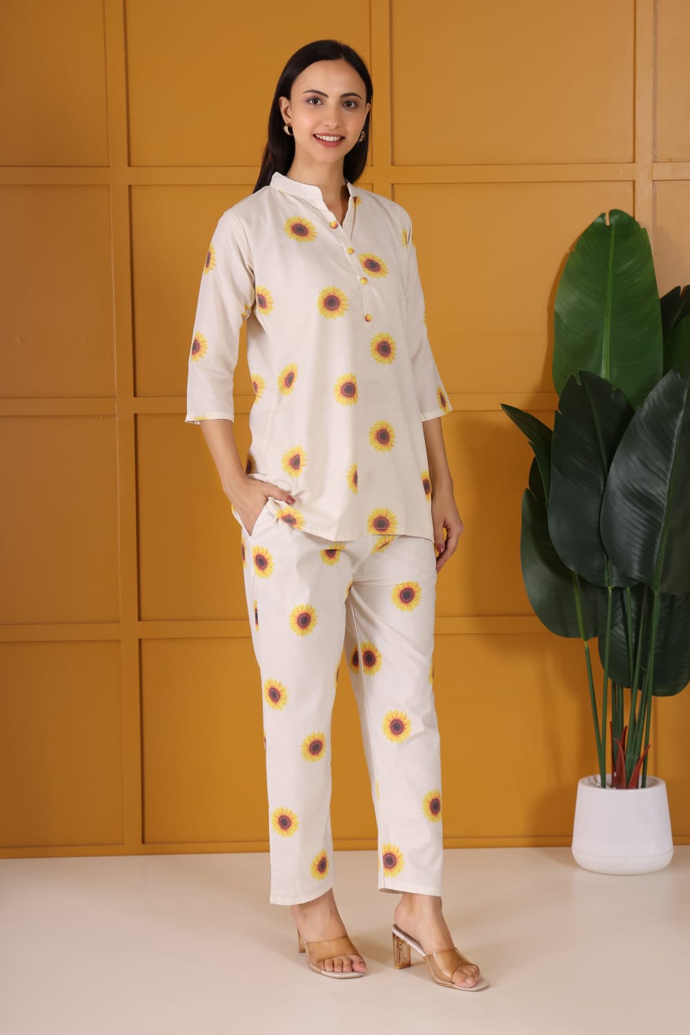 Sunflower Bloom Cotton Co-ord Set