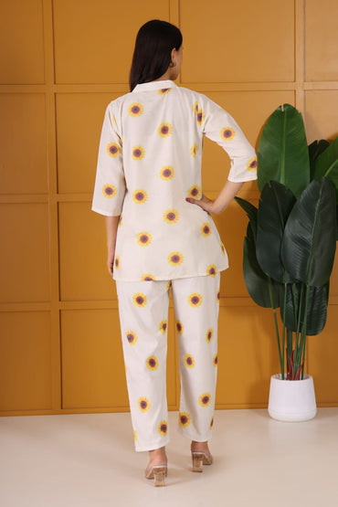Sunflower Bloom Cotton Co-ord Set