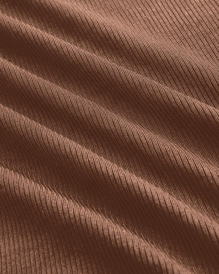 V-Neck Tie Back Wide Leg Brown Jumpsuit
