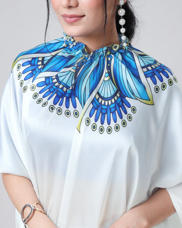 Hosita Trendsetting Royal Mandalaa Freehand Satin Saree