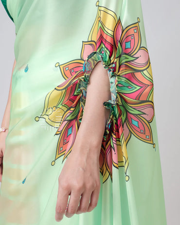 Hosita Social Media Icon Mandalaa Stripes Freehand Designer Saree