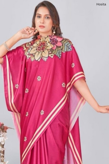 Hosita Magical Magenta Designer Handsfree Saree