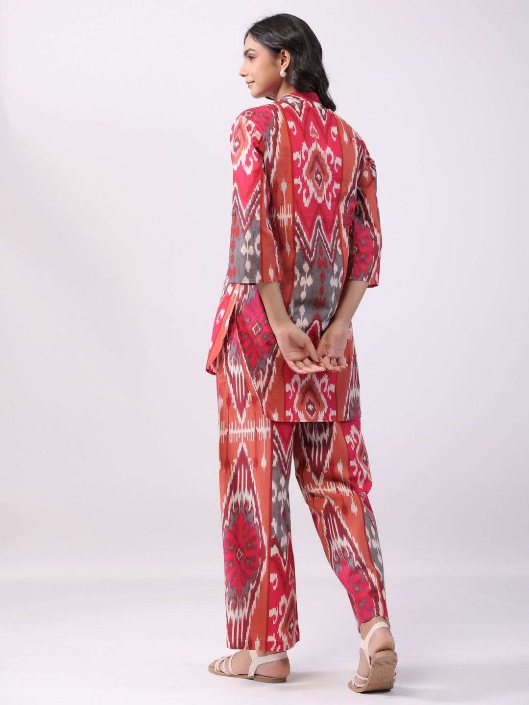 Elegant Magenta Base Motif print Co Ord Set