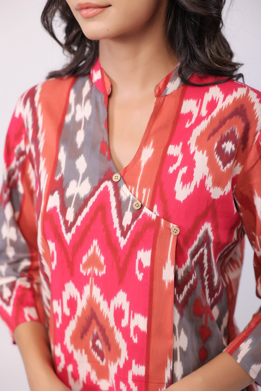 Elegant Magenta Base Motif print Co Ord Set
