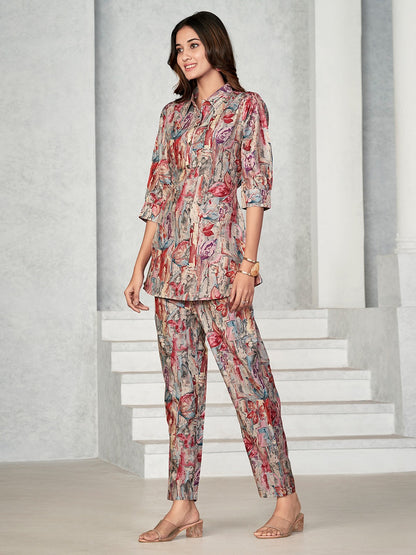 Awesome Magenta red Muslin Co Ord Set
