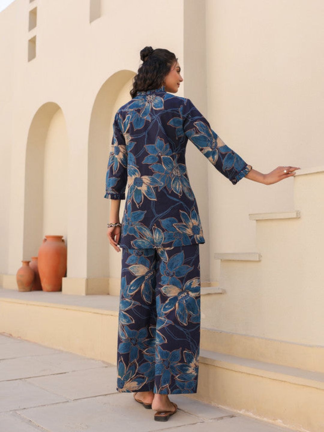 Chromatic Blue Cotton Co Ord Set
