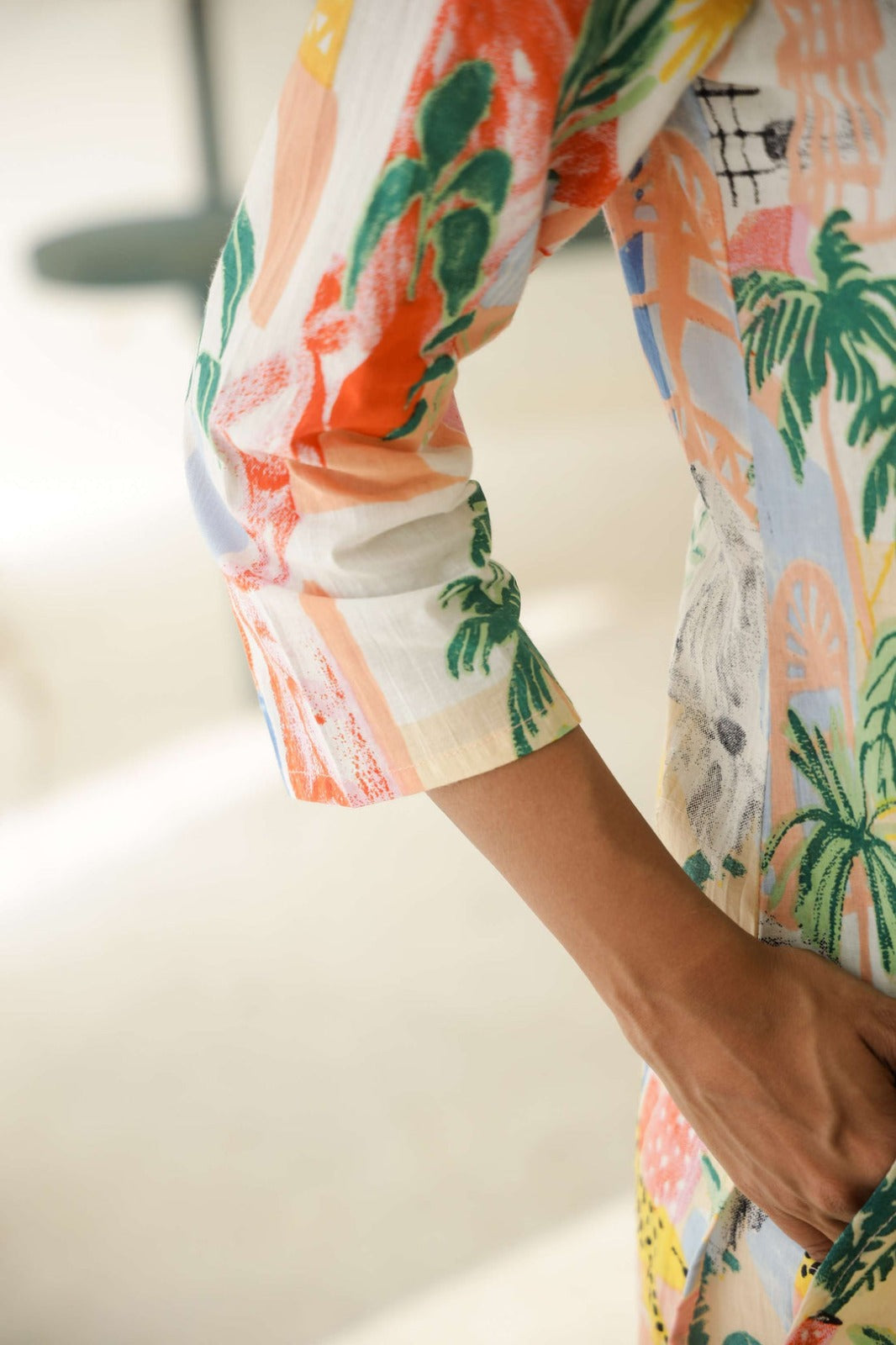 Aesthetic off White Printed Co ord Set