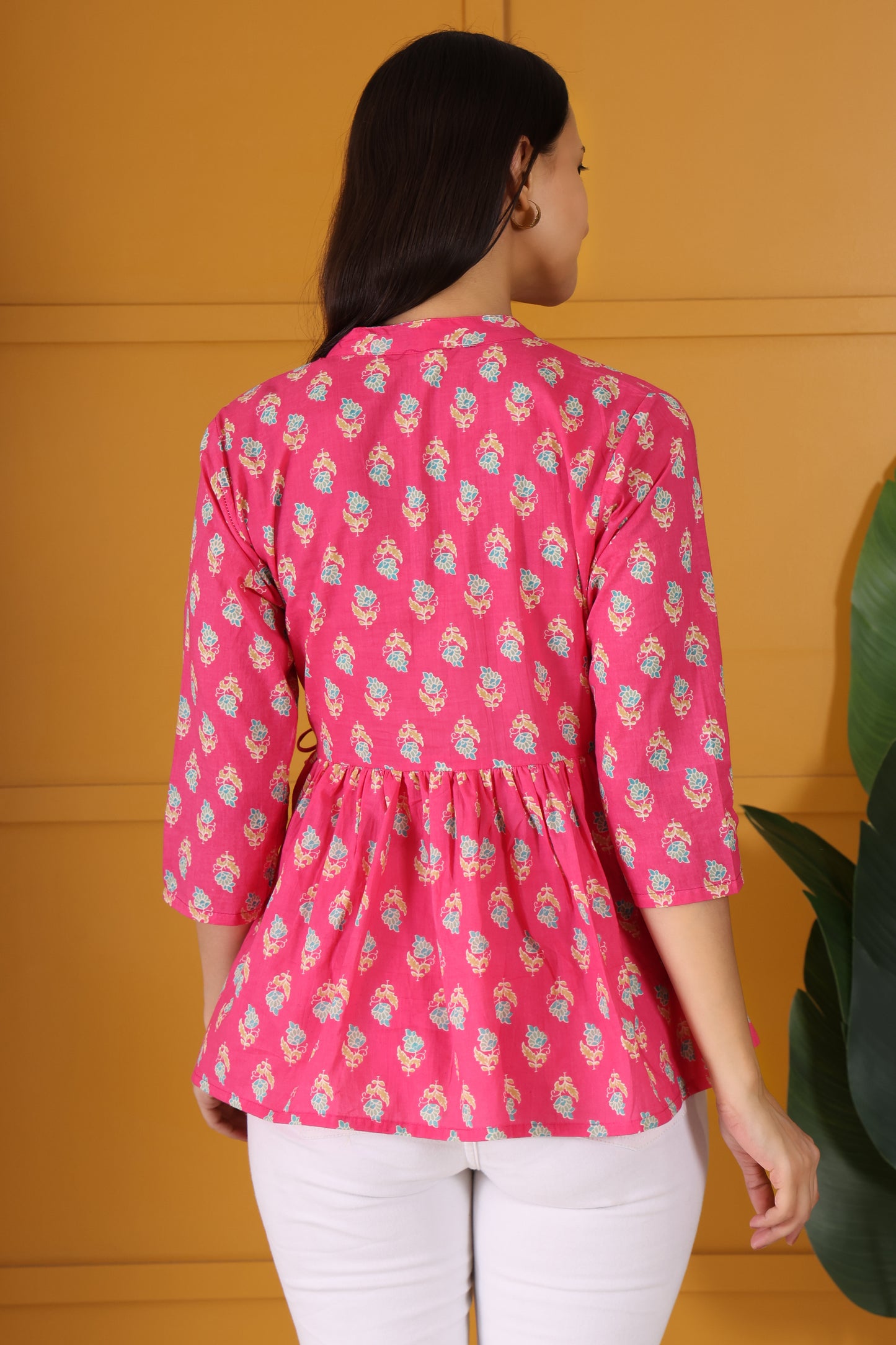 Hosita Magenta Red Printed Cotton Tunic