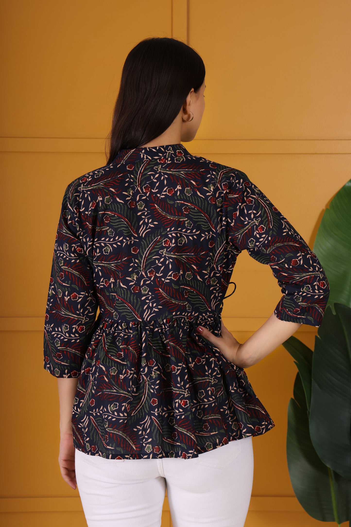 Hosita Balck green Printed Cotton Tunic