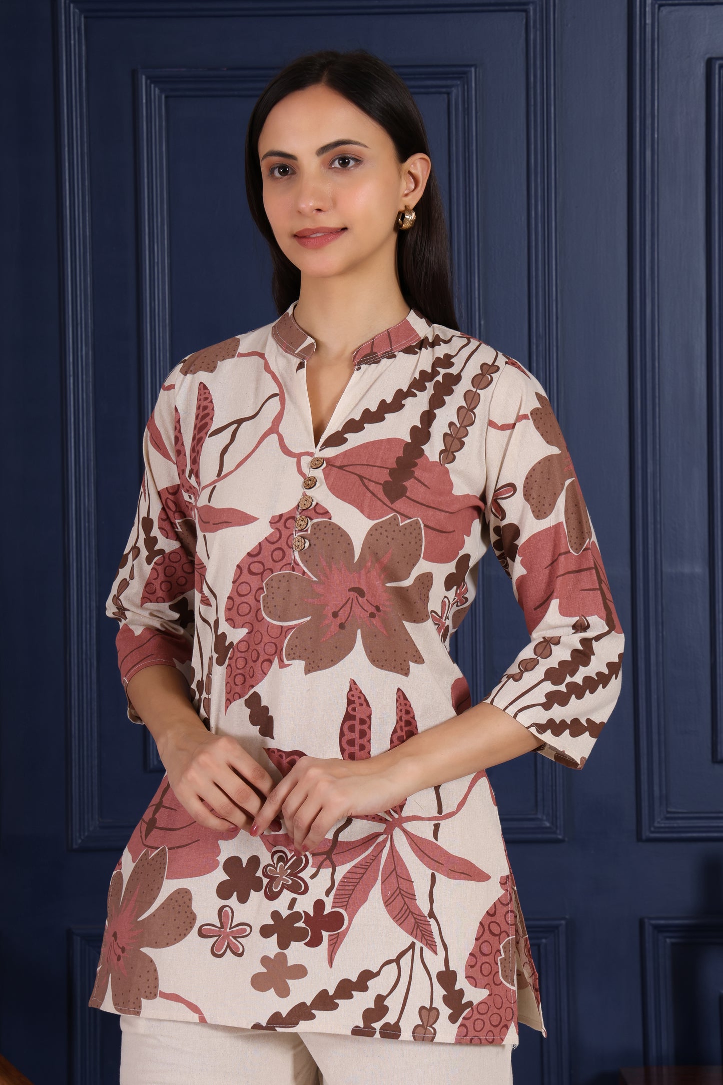 Beautiful Off White with Magenta Print Co-ord Set – Pure Cotton Comfort