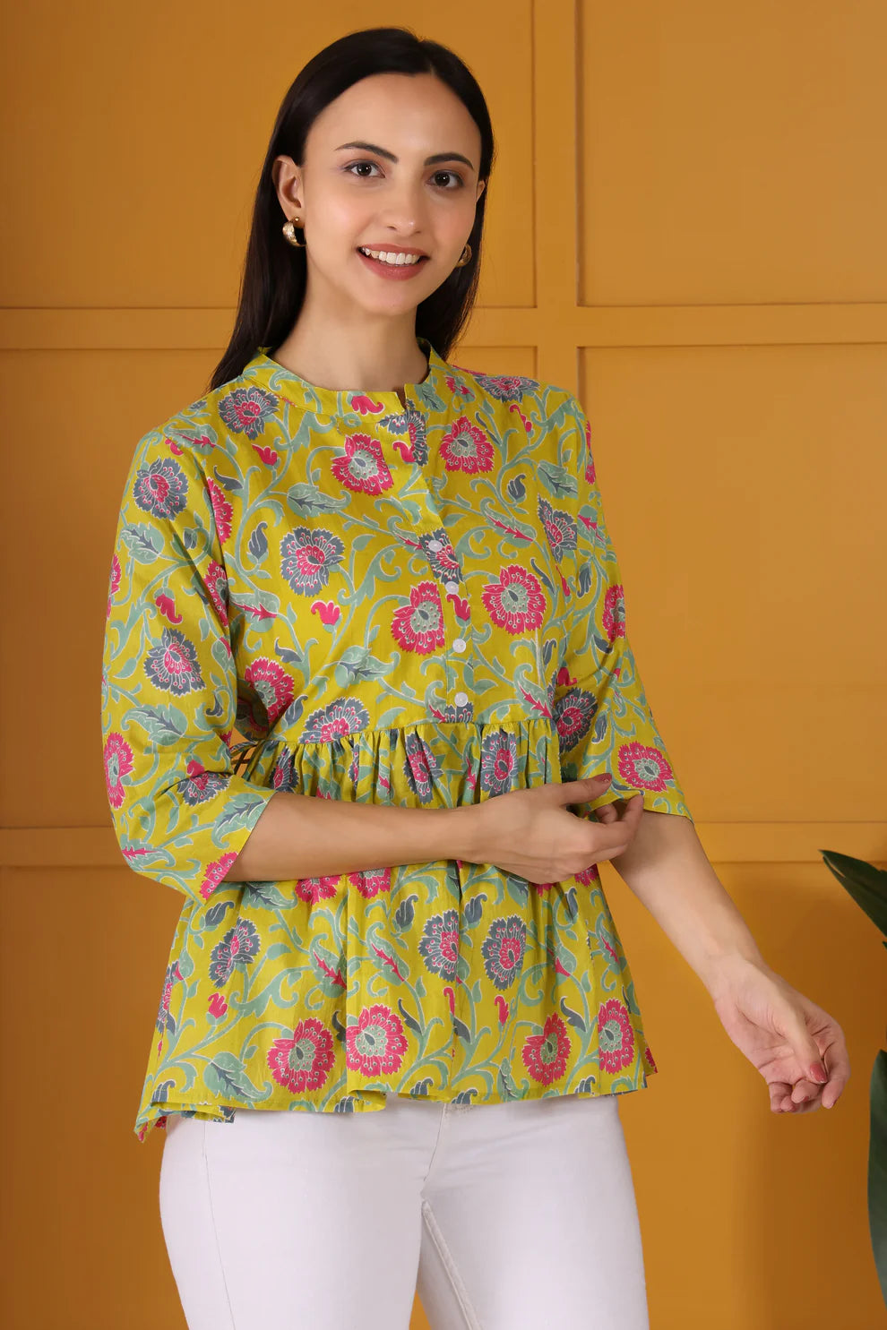 Hosita Mustard and Rust Maroon Tunic Combo