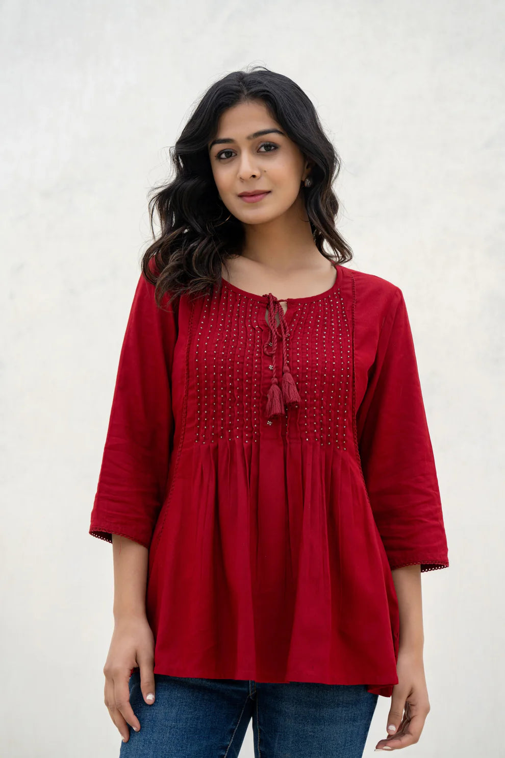 Hosita Mustard and Rust Maroon Tunic Combo