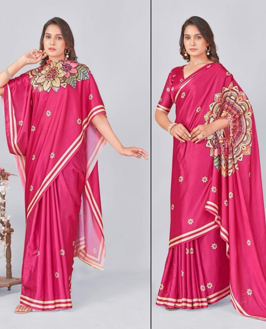 Hosita Magical Magenta Designer Handsfree Saree