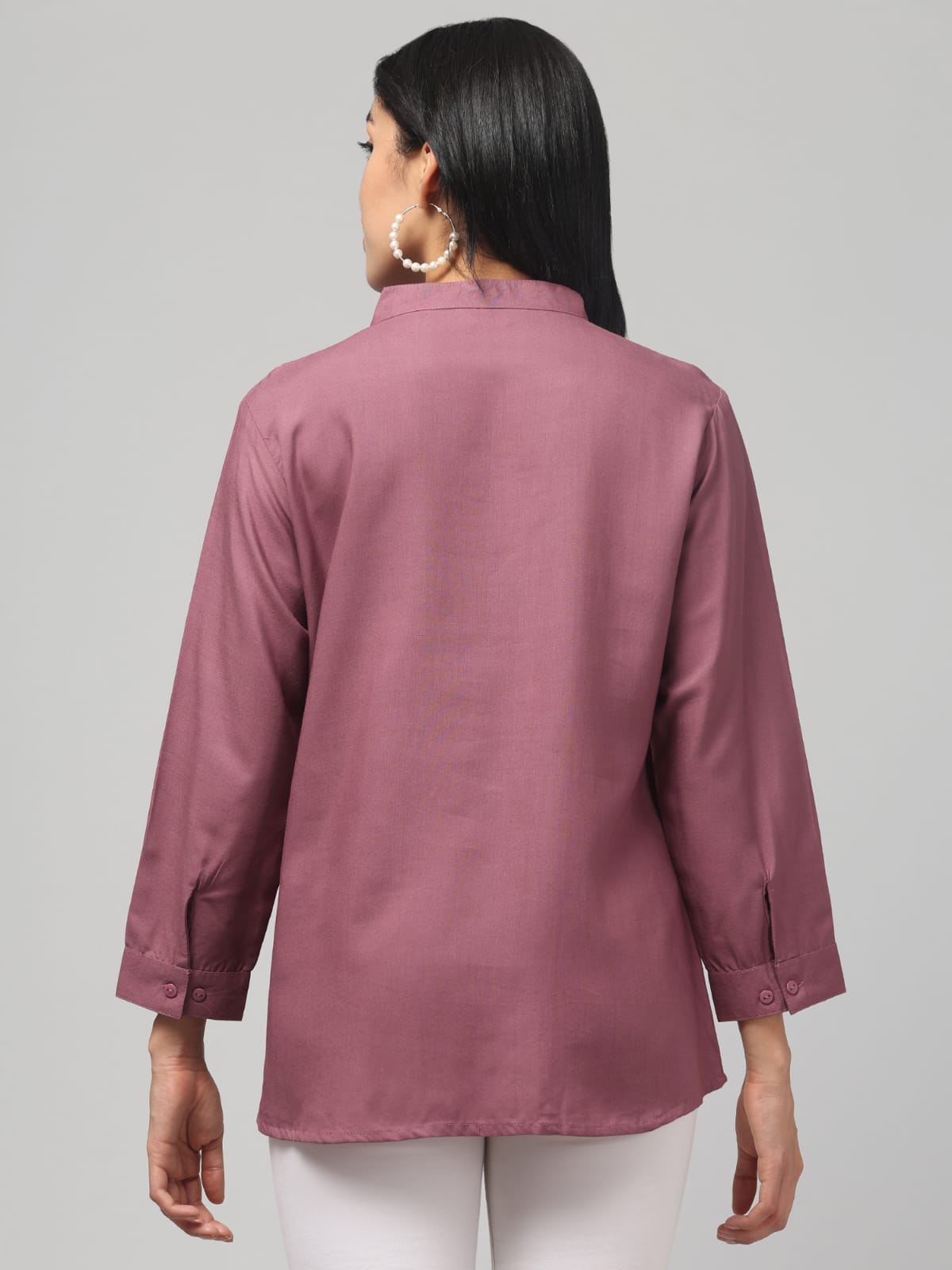 Light Purple Rayon Pleated Top