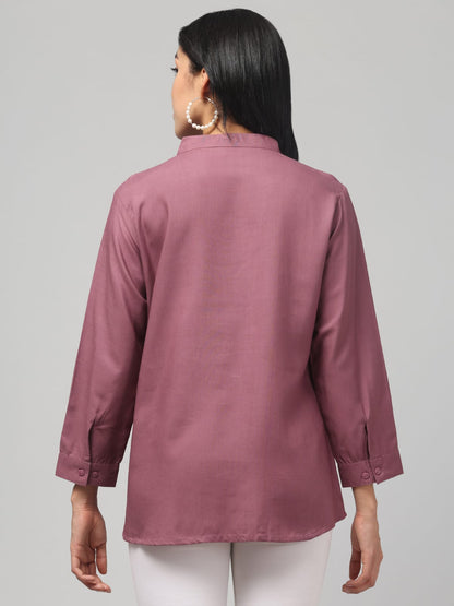 Light Purple Rayon Pleated Top