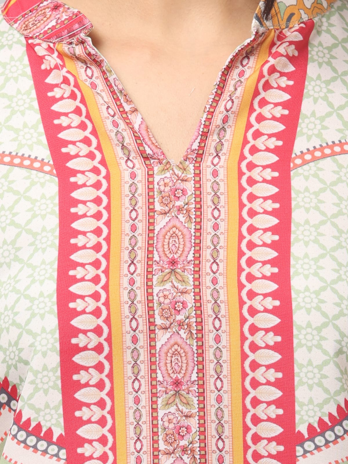 Artistic Yellow with elegant Printed Embroidery Co Ord Set