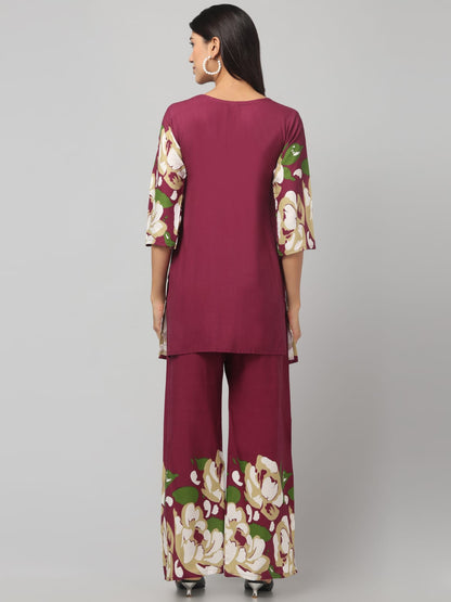Cavern Violet Printed Cotton Co-Ord Set
