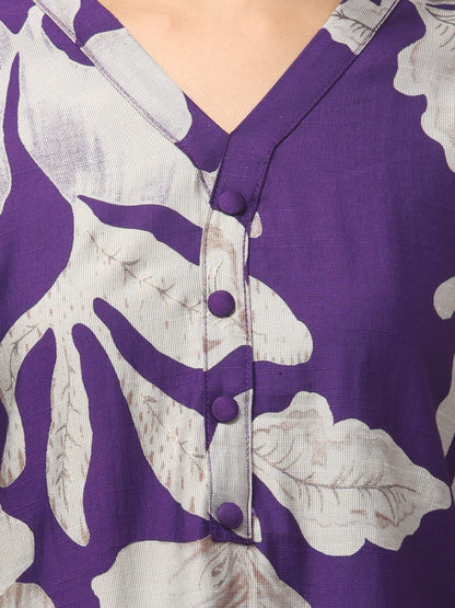 Beautiful Violet Printed Co Ord Set