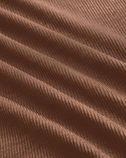V-Neck Tie Back Wide Leg Brown Jumpsuit
